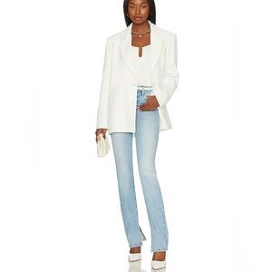 Good American Good Classic Jeans in Indigo267 High Rise Split Hem Size 14/32